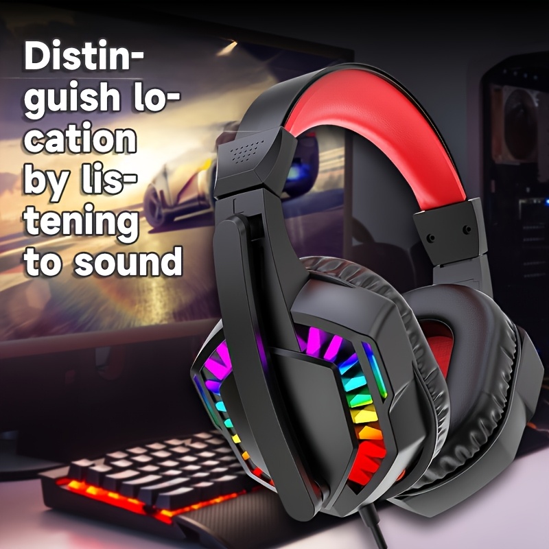 Gaming Headset Rgb - A66, kabelgebundene Kopfhörer, Gaming-Kopfhörer, Computer-Kopfhörer, Musik,