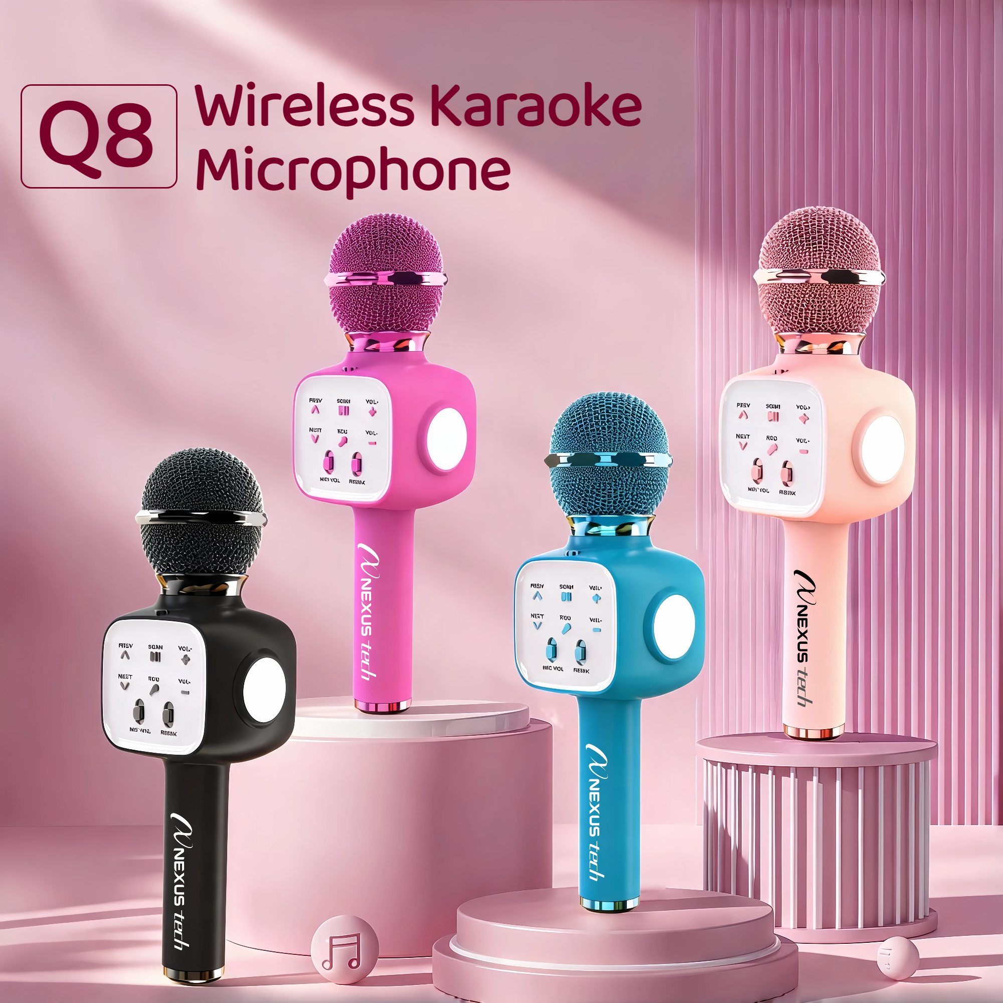Shure Mic Sm58 - Kabelloses Bluetooth 5.2 Karaoke-Mikrofon 5-in-1 Handmikrofon