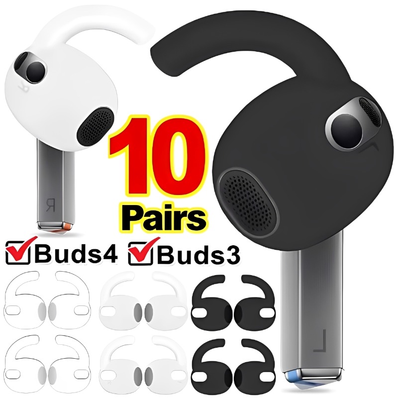 Silicone Ear Tip Replacement - 1-10 Paar Ersatz-Silikon-Flügel-Sport-Ohrhaken für Samsung Galaxy