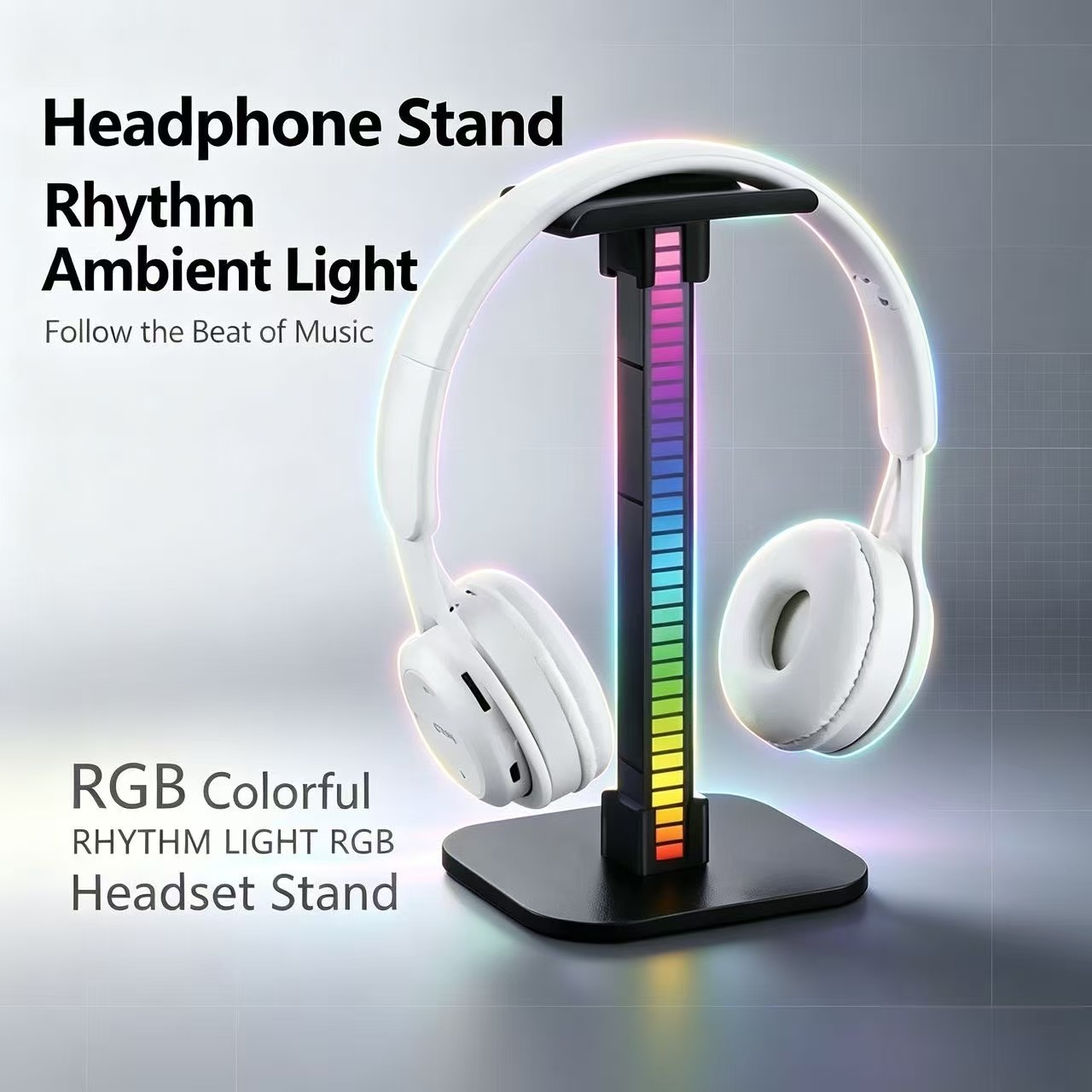 Gaming Headset Rgb - USB-Gaming-Kopfhörerständer mit RGB-Rhythmuslicht, abnehmbarer Desktop-Headset-Halter für