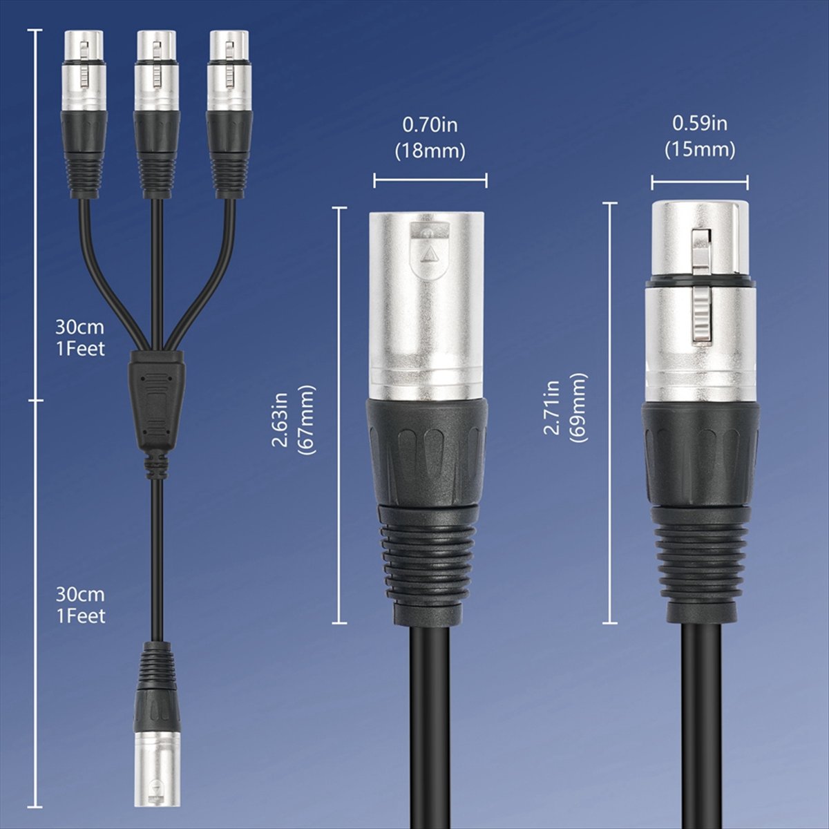 (PQWN) 3-Pin XLR Stecker auf 3 – Audio Splitter Y Bewertung und Preis
